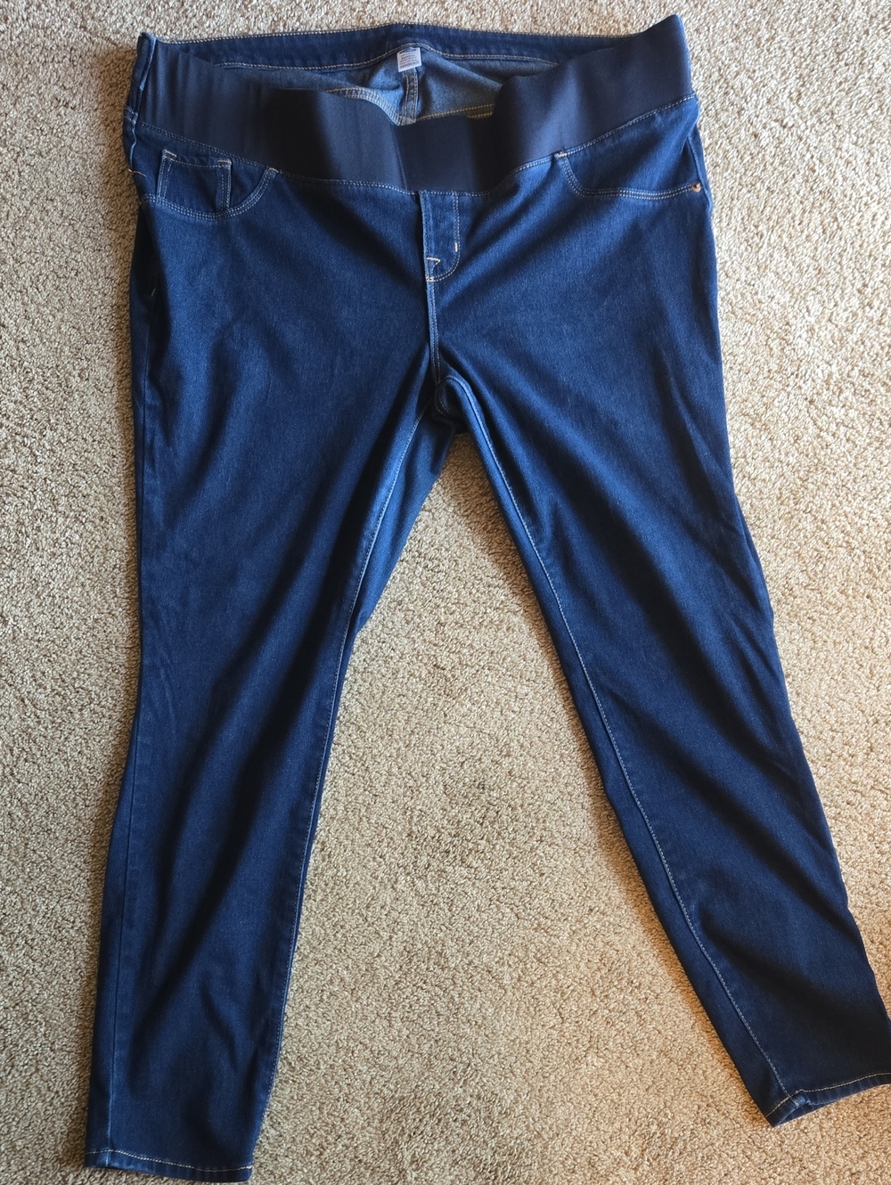 Old Navy Dark Blue Maternity Jeggings with Black Waistband
